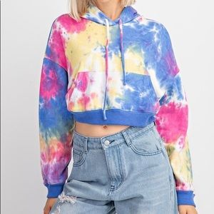 Tie-Dye Crop Hoodie